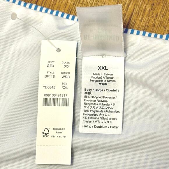 J. Crew Blue and White Hipster Bikini Bottom in Seersucker Size XXL - Picture 5 of 6